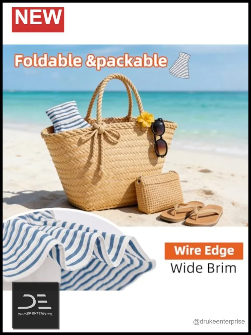 UPF 50+ Wide Brim Sun Hat Breathable Polyester Boonie Bucket Hat